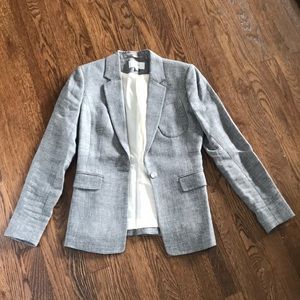 Reiss grey linen/wool blazer size 4